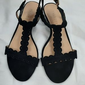 Talbot's Scalloped Wedge Genuine Leather Heels